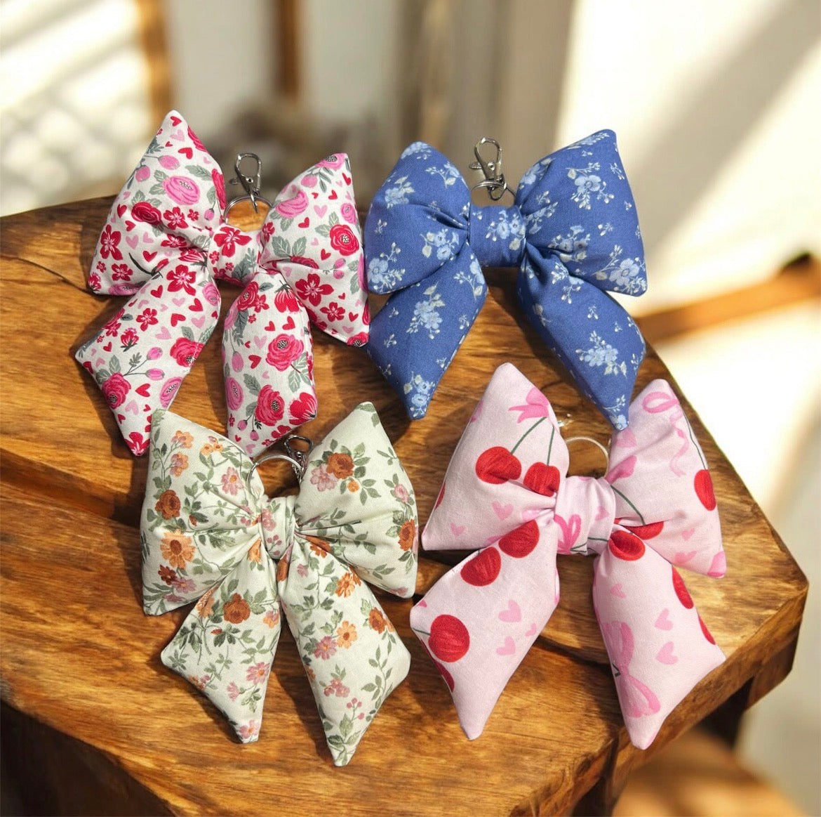 Fabric Bow Keychain